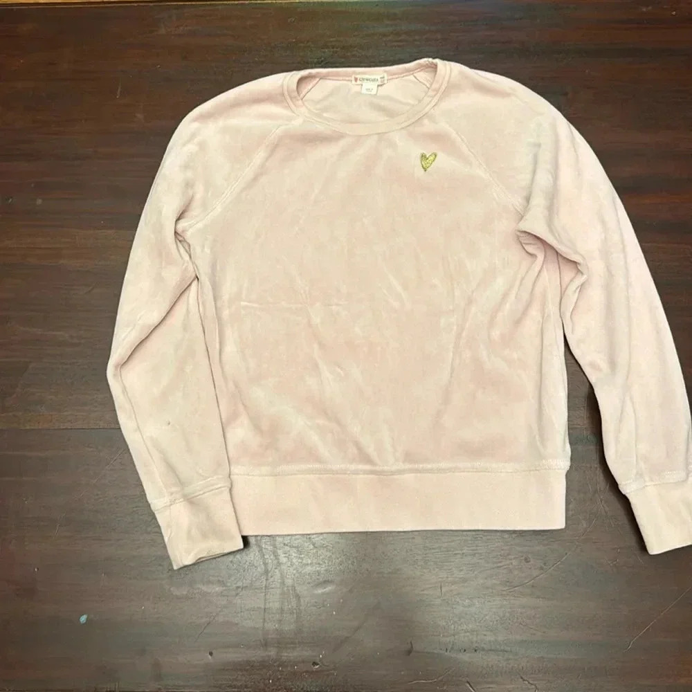 Crewcuts light pink girls velveteen sweatshirt size 12